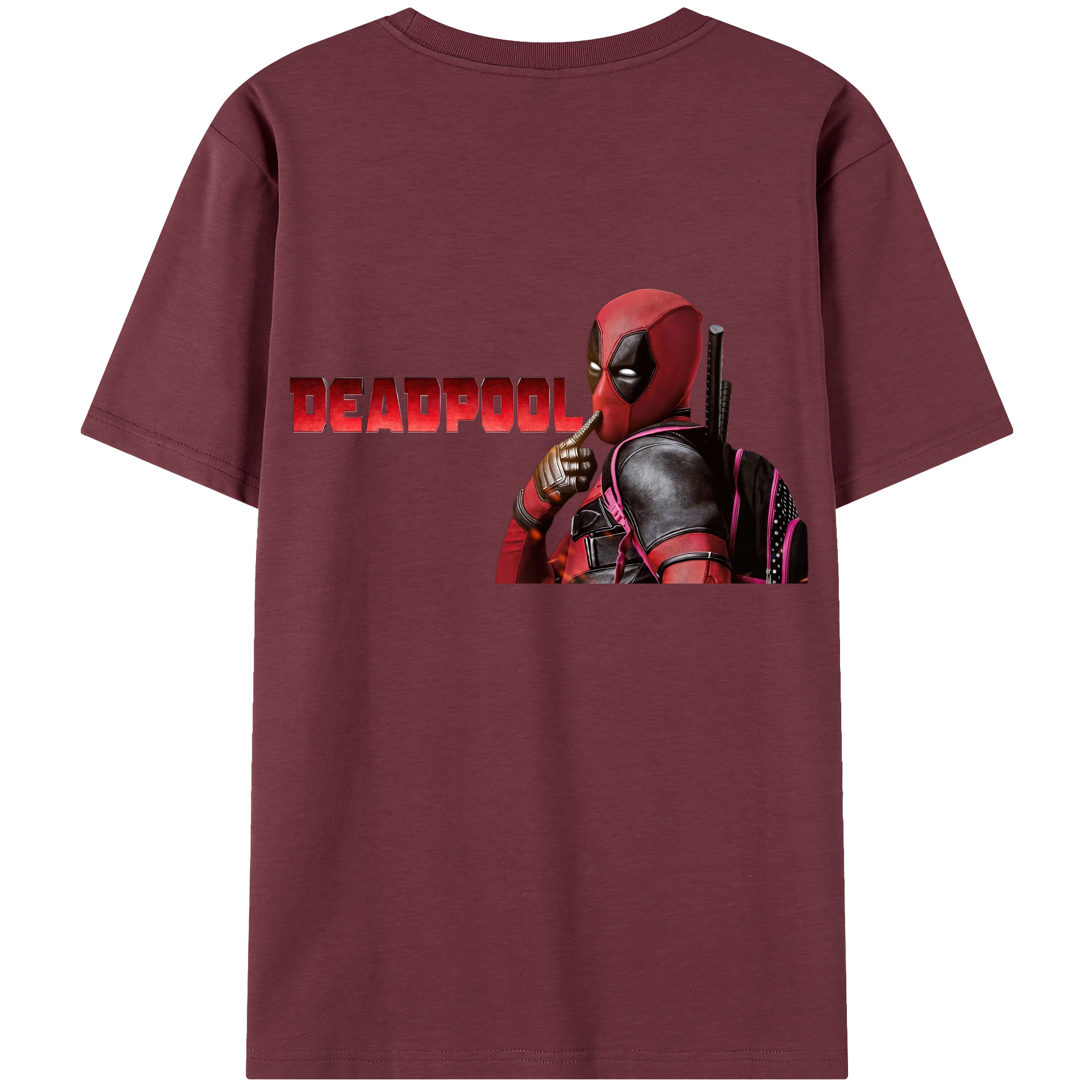 （画像用） Deadpool デッドプール 綿100％半袖Tシャツ（背面プリント）
